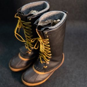 Vintage Men's White's Boots Black Insulated Lace Up Winter Boots